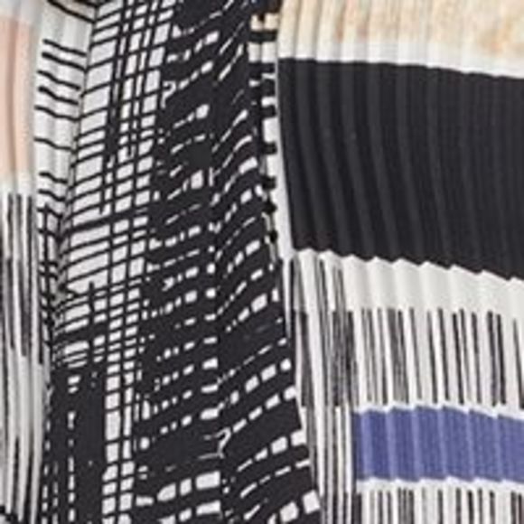 DKNY Womens Black Pleated Printed Sleeveless Tie Neck Evening Top S - Picture 4 of 4